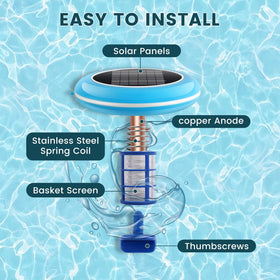 VOKPIT pool cleaning kit contents shown beside water for quick setup.