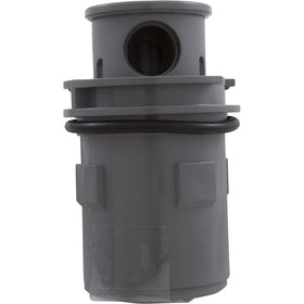 Gray AACLEAN head installed on system highlighting 1/4 inch adjustable flow feature