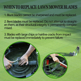 A ABIGAIL 3in1 mulching blade in action on a 48-inch deck.