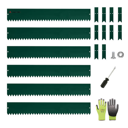 A ANLEOLIFE 20ft galvanized steel edging straight panel for a clean garden border.