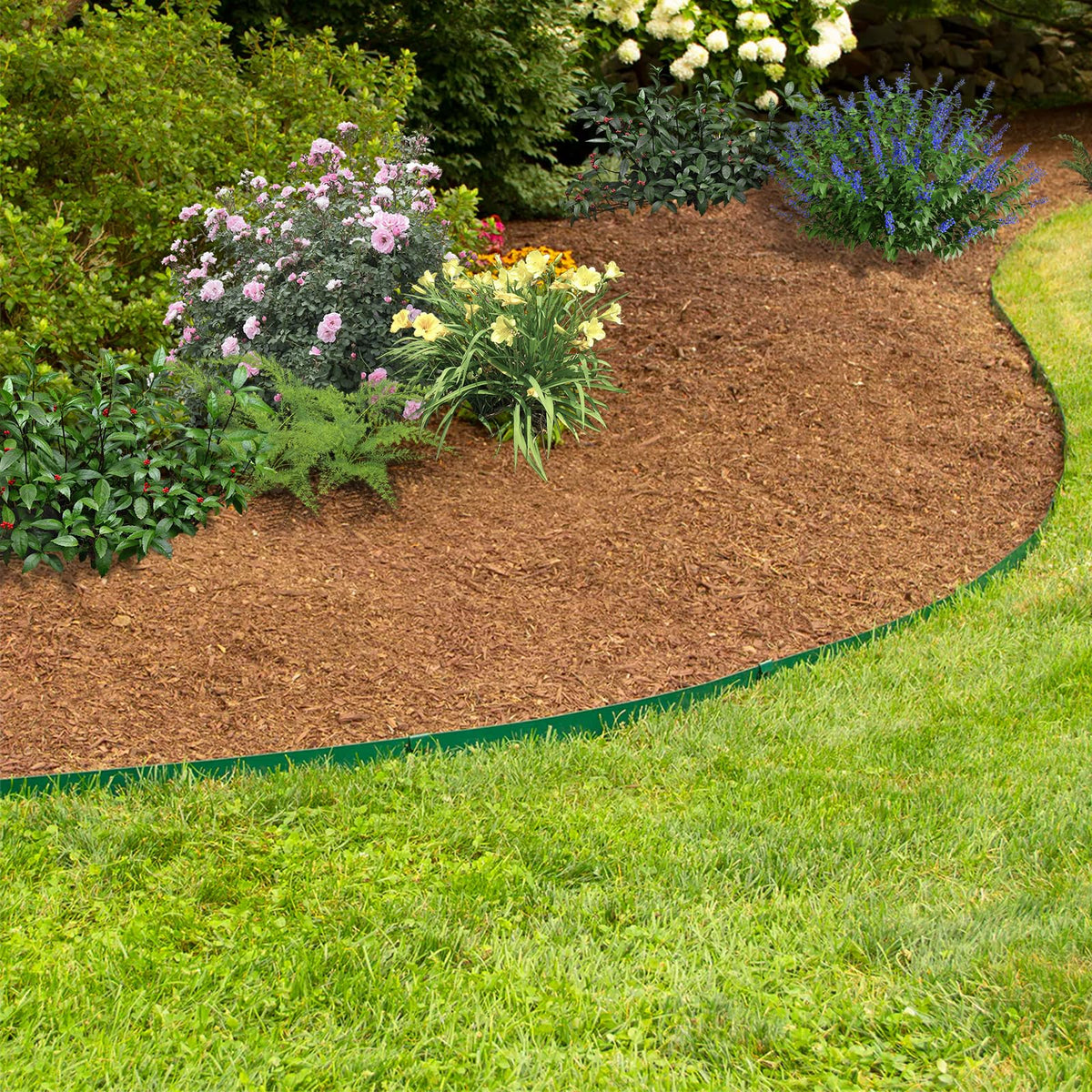 A ANLEOLIFE edging along a pathway creates crisp border lines.