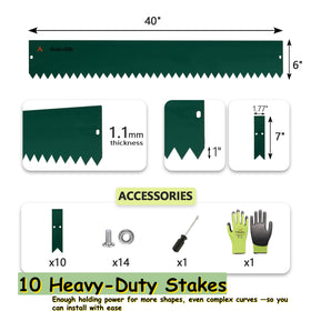 A ANLEOLIFE stakes included image demonstrates secure border installation.