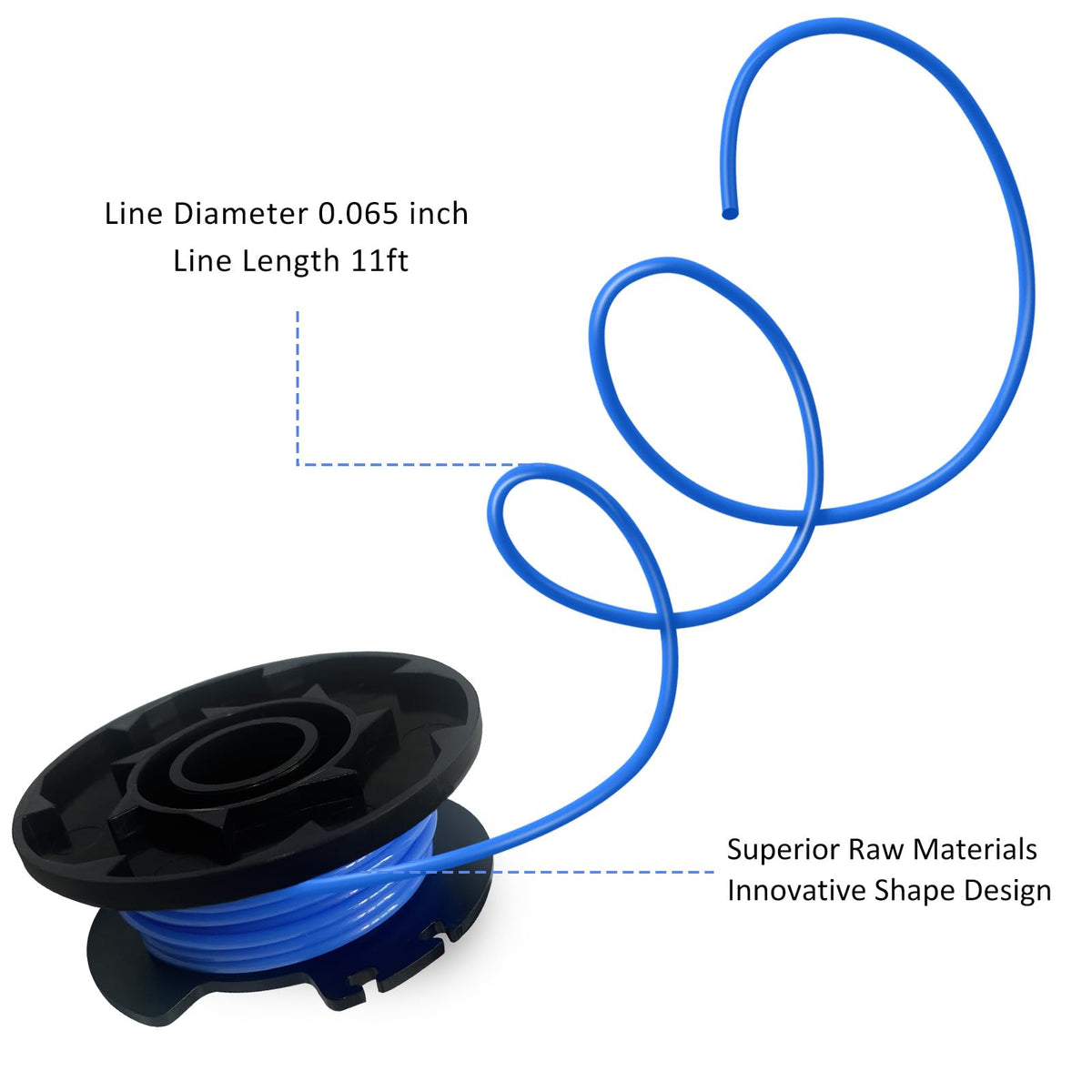 A ANLEOLIFE AC14RL3A 0.065 inch line diameter for smooth cutting.