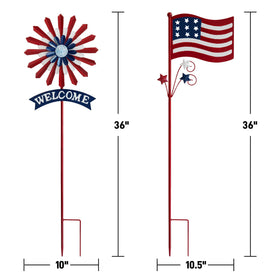 A ANLEOLIFE american flag stake 10x36in adds patriotic charm along walkways.