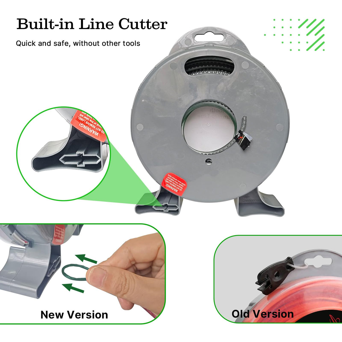 A ANLEOLIFE built-in line cutter enables quick, tool-free line cuts