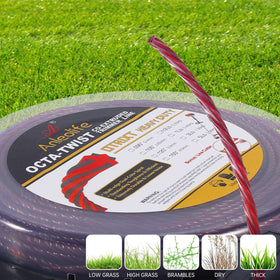 A ANLEOLIFE co-extruded multi-edge spiral cuts through tough vegetation