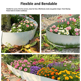 A ANLEOLIFE flexible edging supports straight or curved garden designs.