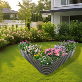 A ANLEOLIFE Heart-Shaped Garden Bed close-up edge, rust-resistant eco-friendly coating.