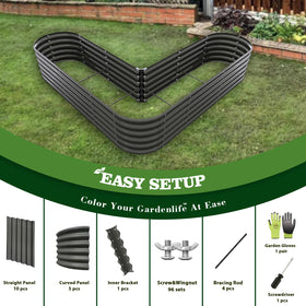 A ANLEOLIFE Heart-Shaped Garden Bed in outdoor space, ideal focal point for plants.