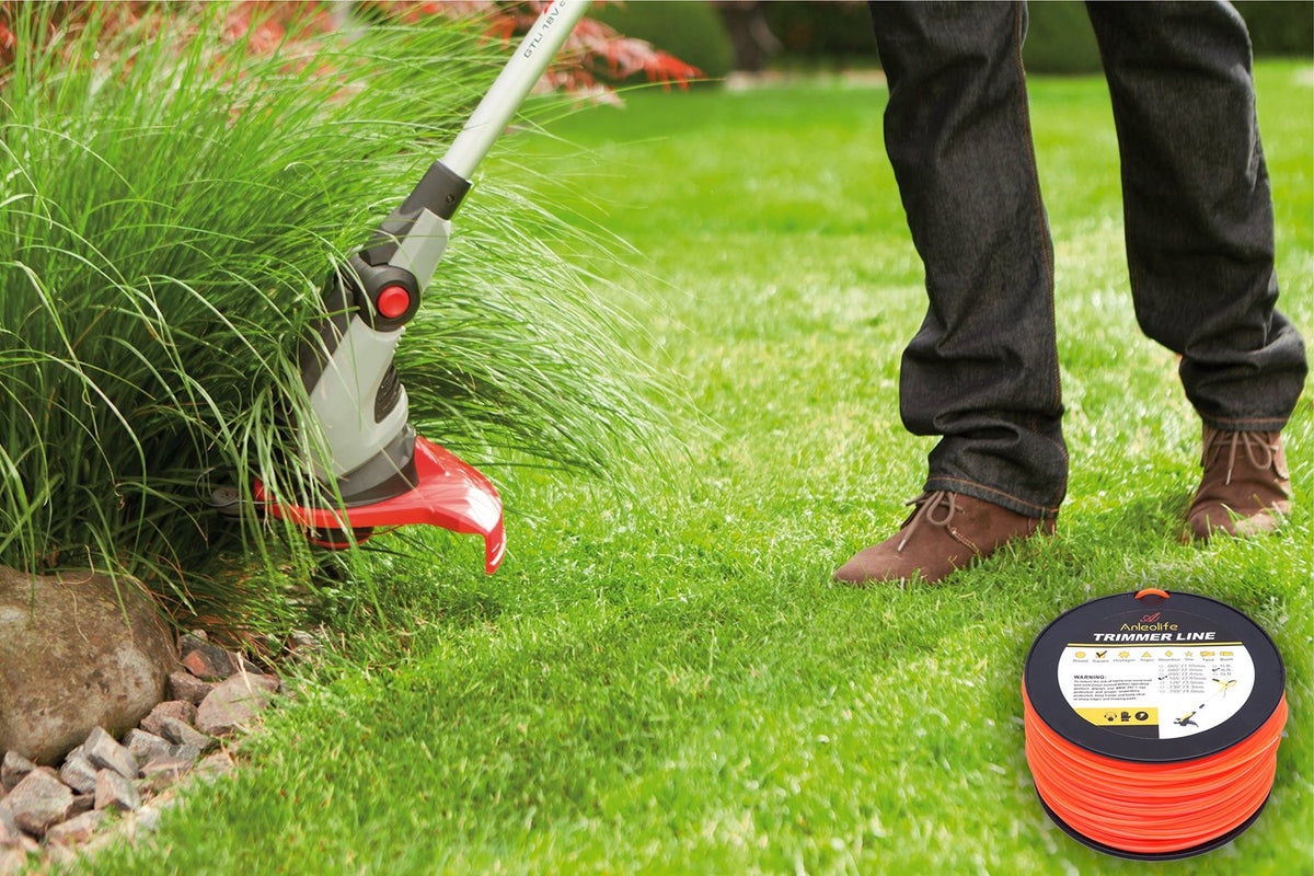 Heavy weed cutting performance from A ANLEOLIFE trimmer line in orange