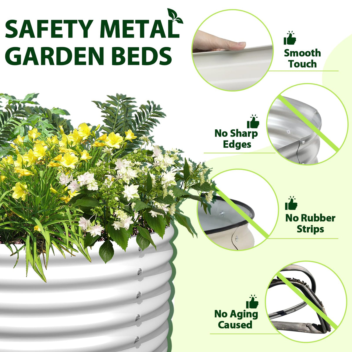 A ANLEOLIFE open-bottom drainage design shown on a raised bed.