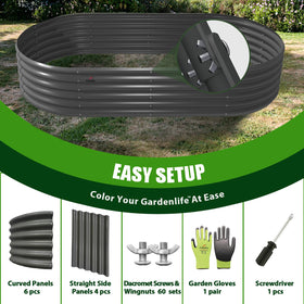 A ANLEOLIFE outdoor garden setup shows versatile oval bed in patio.