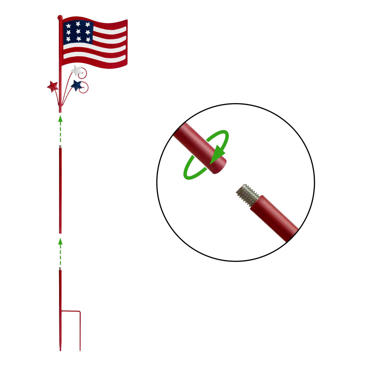 A ANLEOLIFE powder coated stake weather resistant for garden, yard, and patio.
