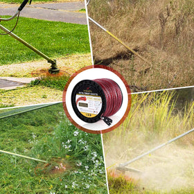 A ANLEOLIFE red trimmer line donut for easy visibility in grass