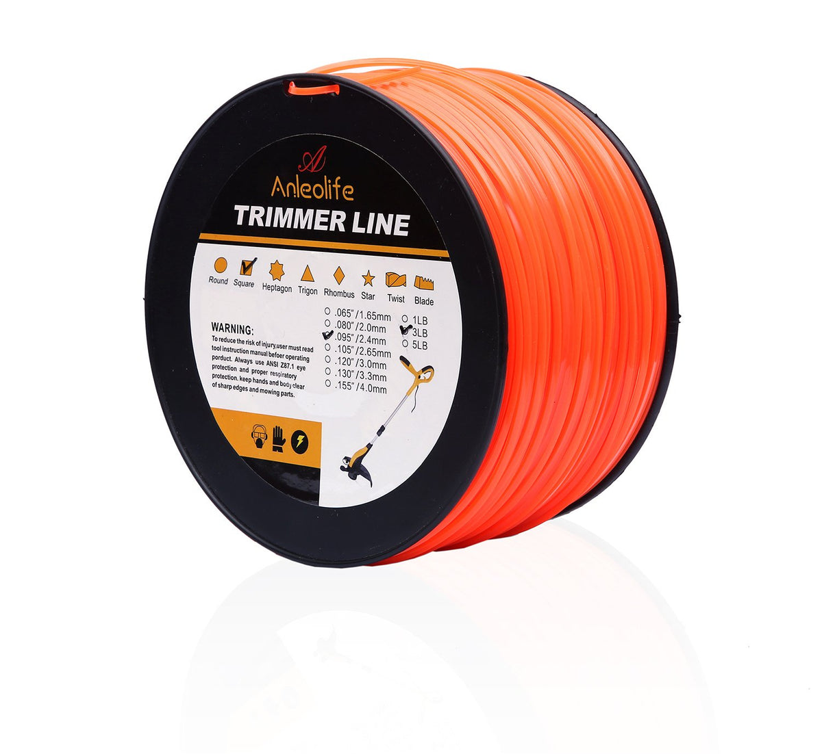 A ANLEOLIFE trimmer line spool orange for quick weed cutting