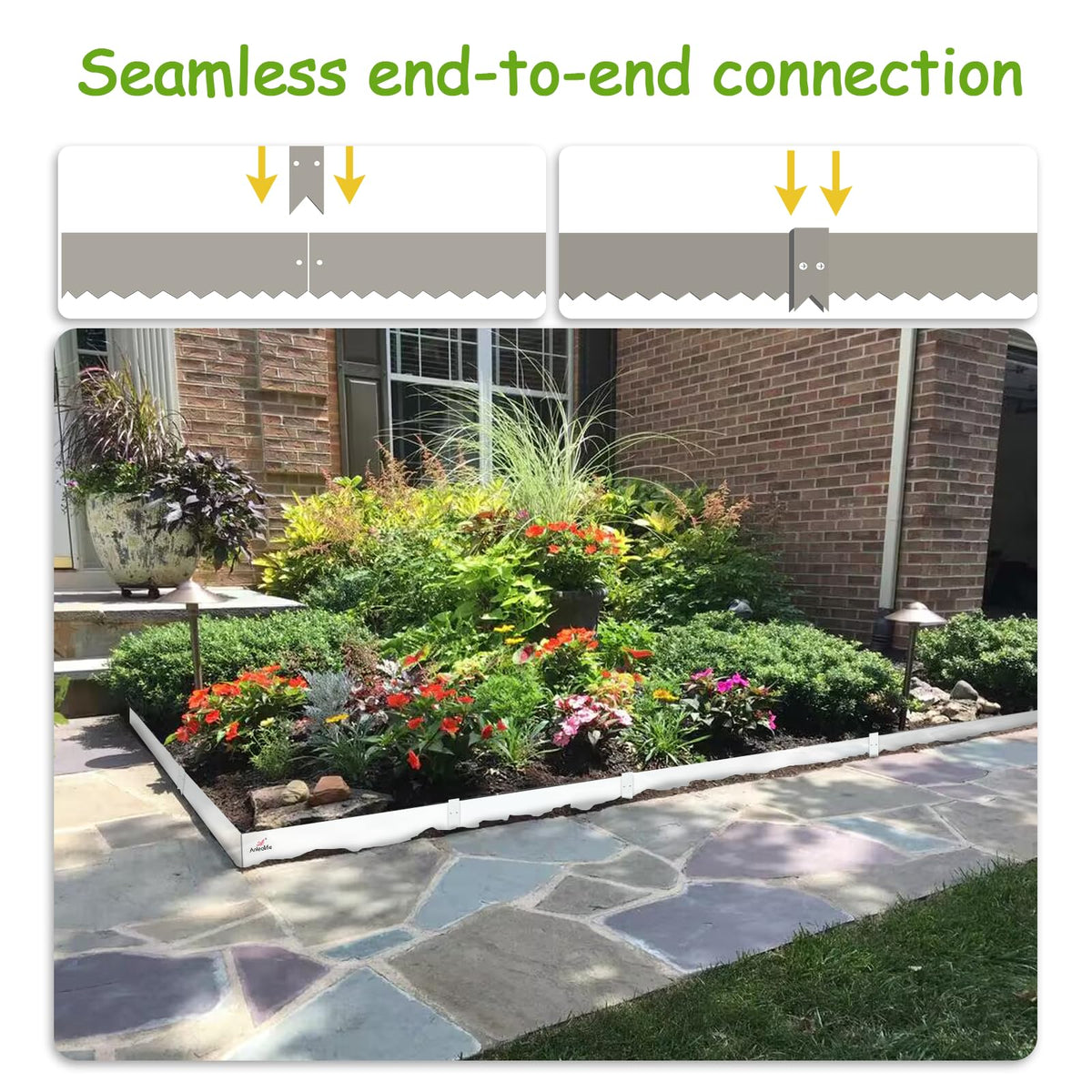 A ANLEOLIFE 10 stakes improve stability for garden borders.