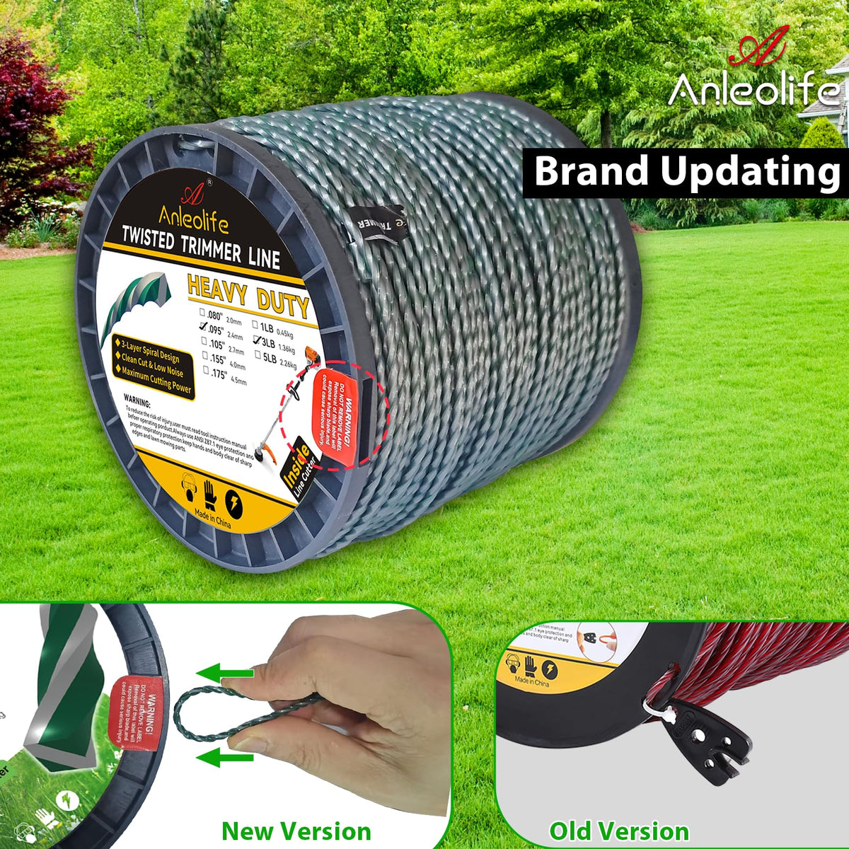 A ANLEOLIFE ZT3 Pro tri-extrusion technology enhances durability for tough trimming tasks