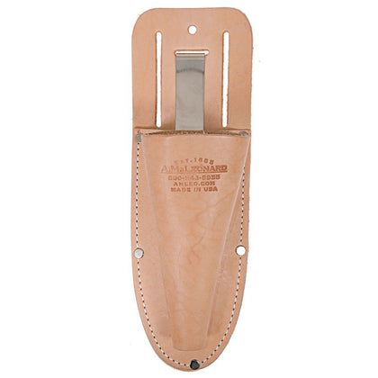 A.M. Leonard dual soil knife sheath main view showing secure blade storage outdoors