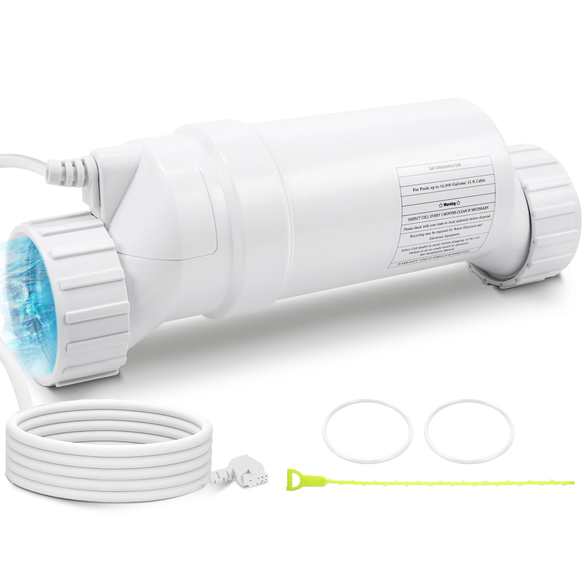 A-Outsanding salt cell for 40,000-gallon pools maintains steady chlorine production.