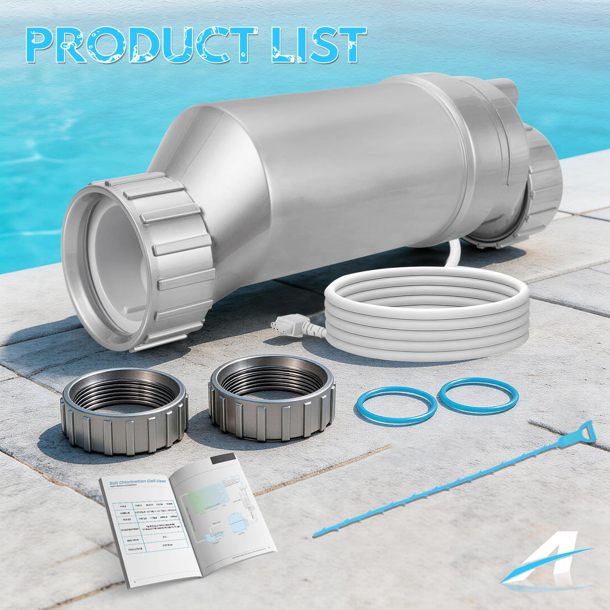 A-Outsanding T-9 silver edition salt cell during water testing for consistent chlorine