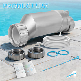 A-Outsanding T-9 silver edition salt cell during water testing for consistent chlorine
