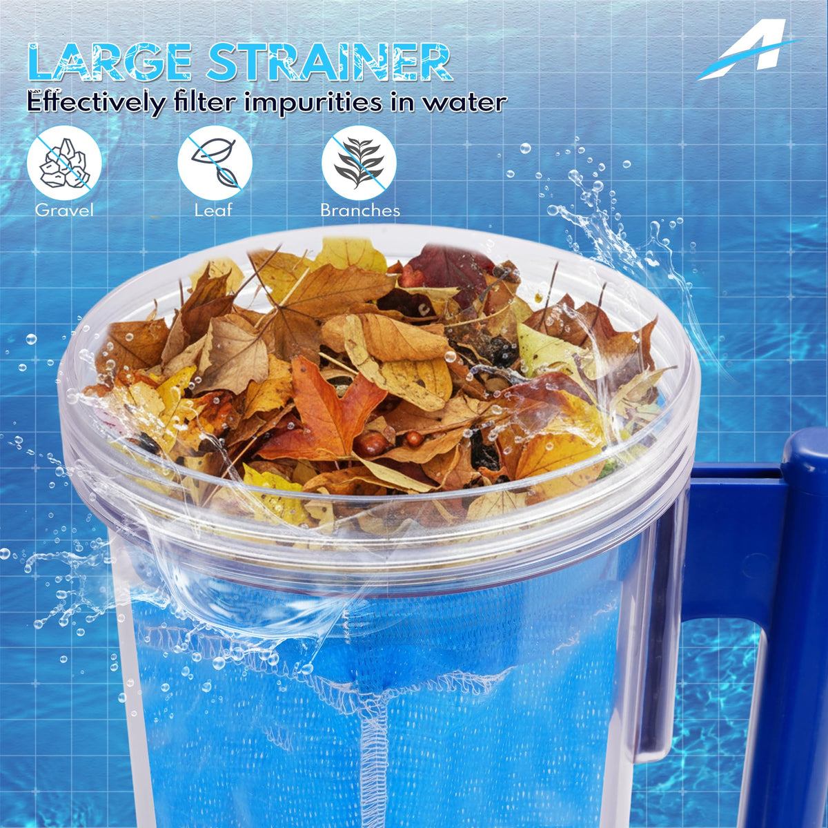 Transparent body of A-Outsanding canister with mesh bag visible