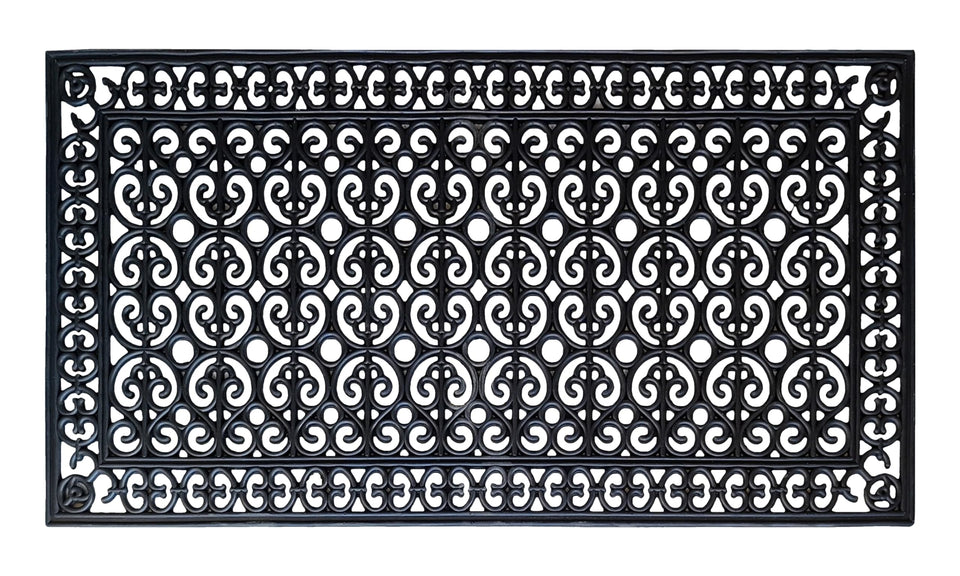 A1 Home Collections 23lb doormat anchored on patio to resist movement