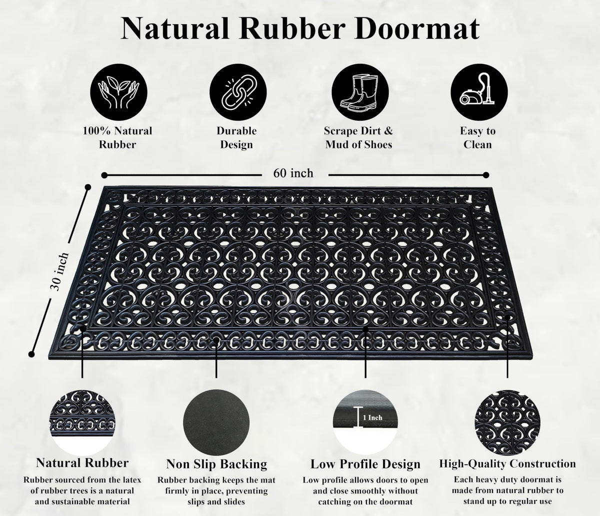 A1 Home Collections all-weather outdoor mat endures sun, rain, and heavy use