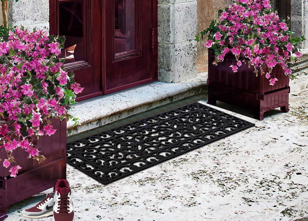 A1 Home Collections low-profile 18x48 mat fits standard doors without obstruction.