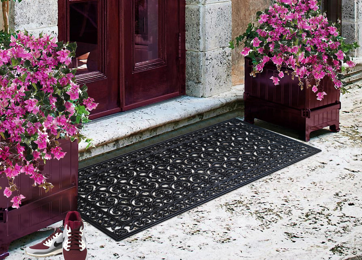 A1 Home Collections low-profile 30x60 doormat sits flush with the door