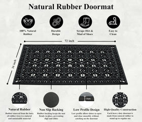 A1 Home Collections 100% natural rubber doormat resists wear.
