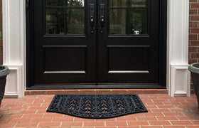 A1 Home Collections outdoor front door mat traps mud near the threshold