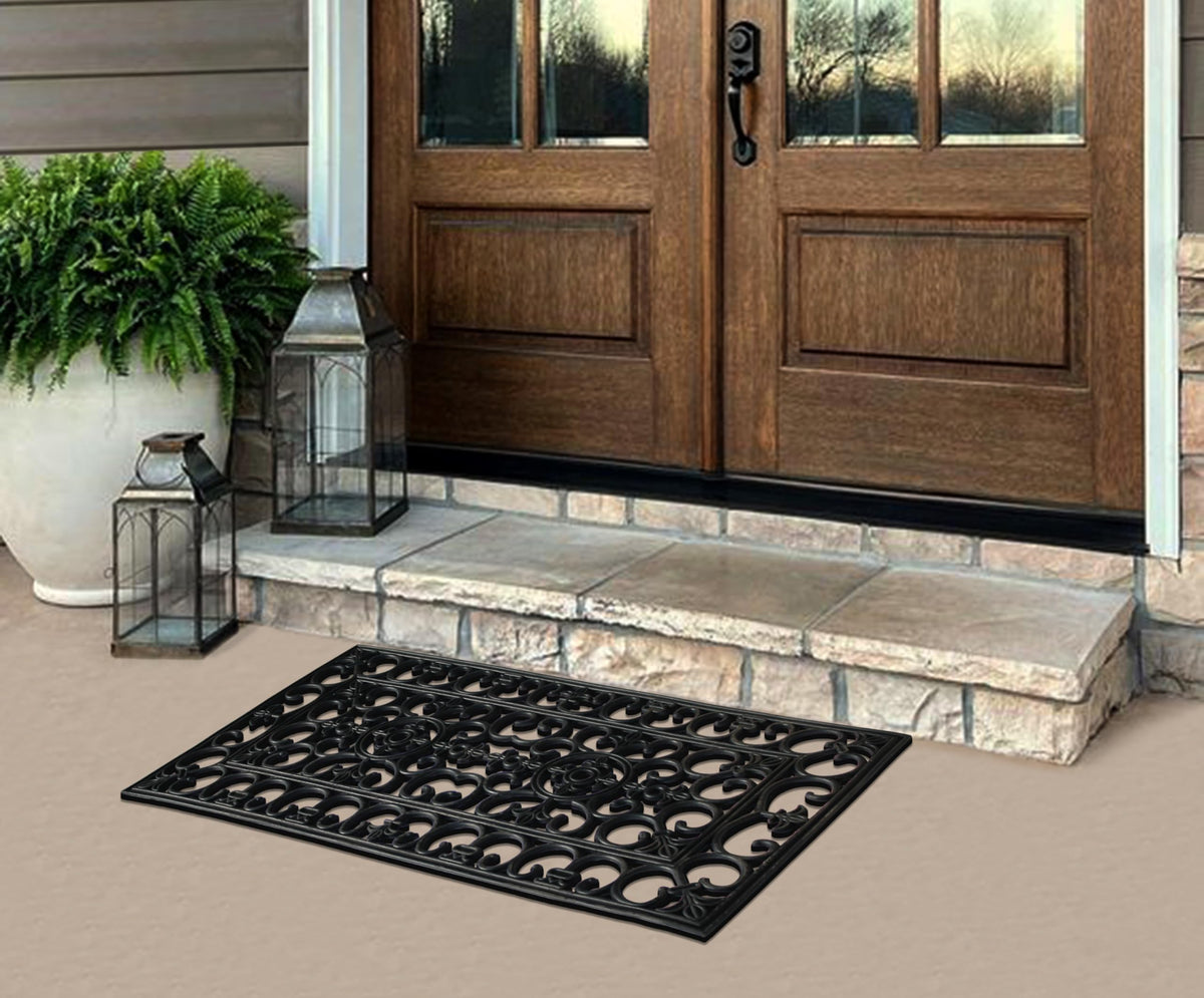 A1 Home Collections rubber doormat with open lattice drainage channels for mud and water