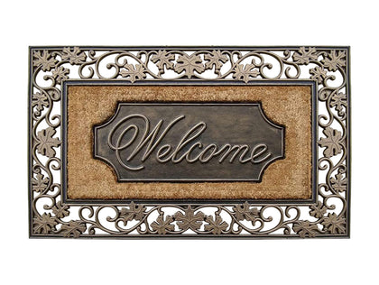 A1HC Natural Coir Rubber Doormat 38x23 for front door with dirt-trapping fibers.
