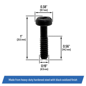 Heavy-duty hardened steel with black oxide finish for long-lasting durability