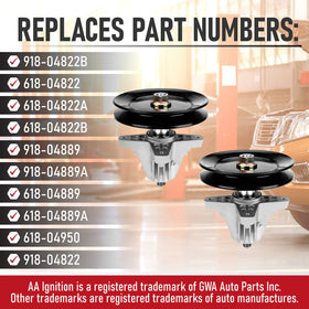 AA Ignition spindle with pulley for Troy-Bilt 42-inch deck, reliable performance