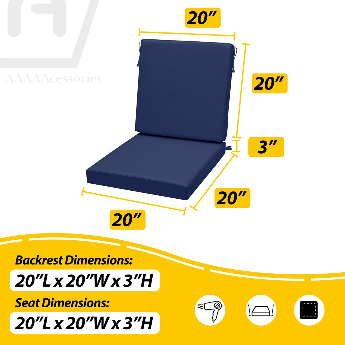 AAAAAcessories compressed cushions arrive ready to rebound for plush seating.