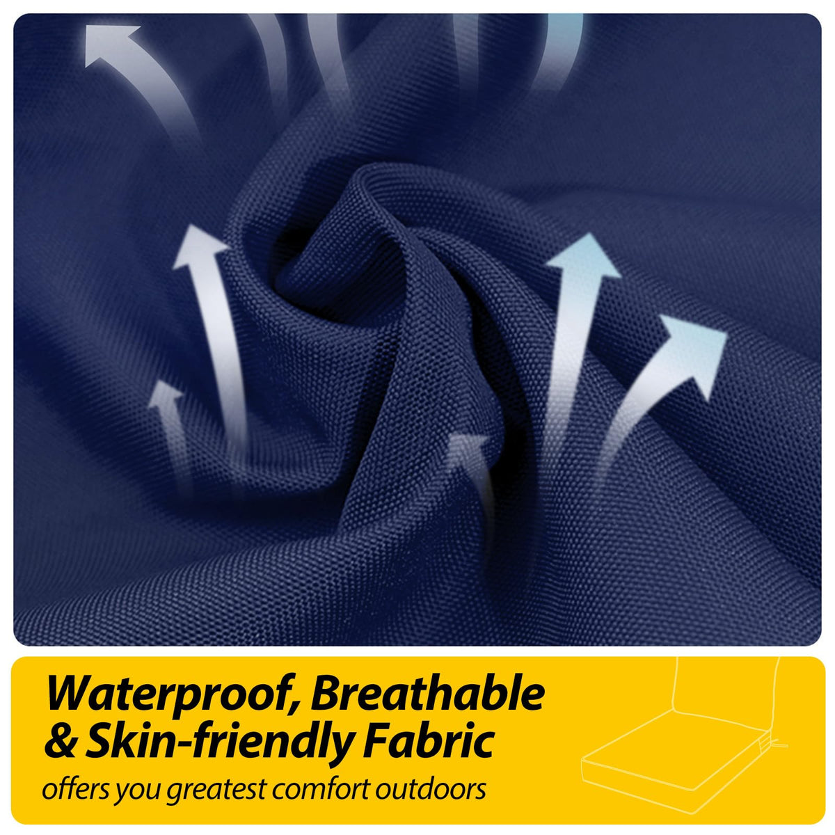 AAAAAcessories fade resistant fabric keeps navy color vibrant outdoors