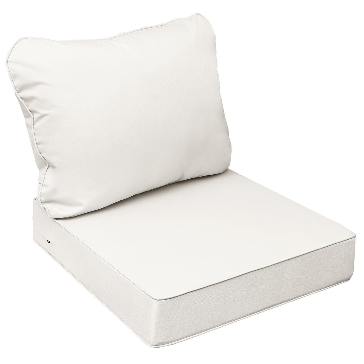 AAAAAcessories creamy white outdoor chair cushion 24x24 adds soft patio comfort.