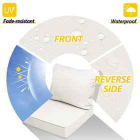 AAAAAcessories creamy white back cushion 24x19 enhances outdoor support.