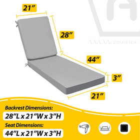 AAAAAcessories chaise cushions with ties and reinforced edge for secure fit.