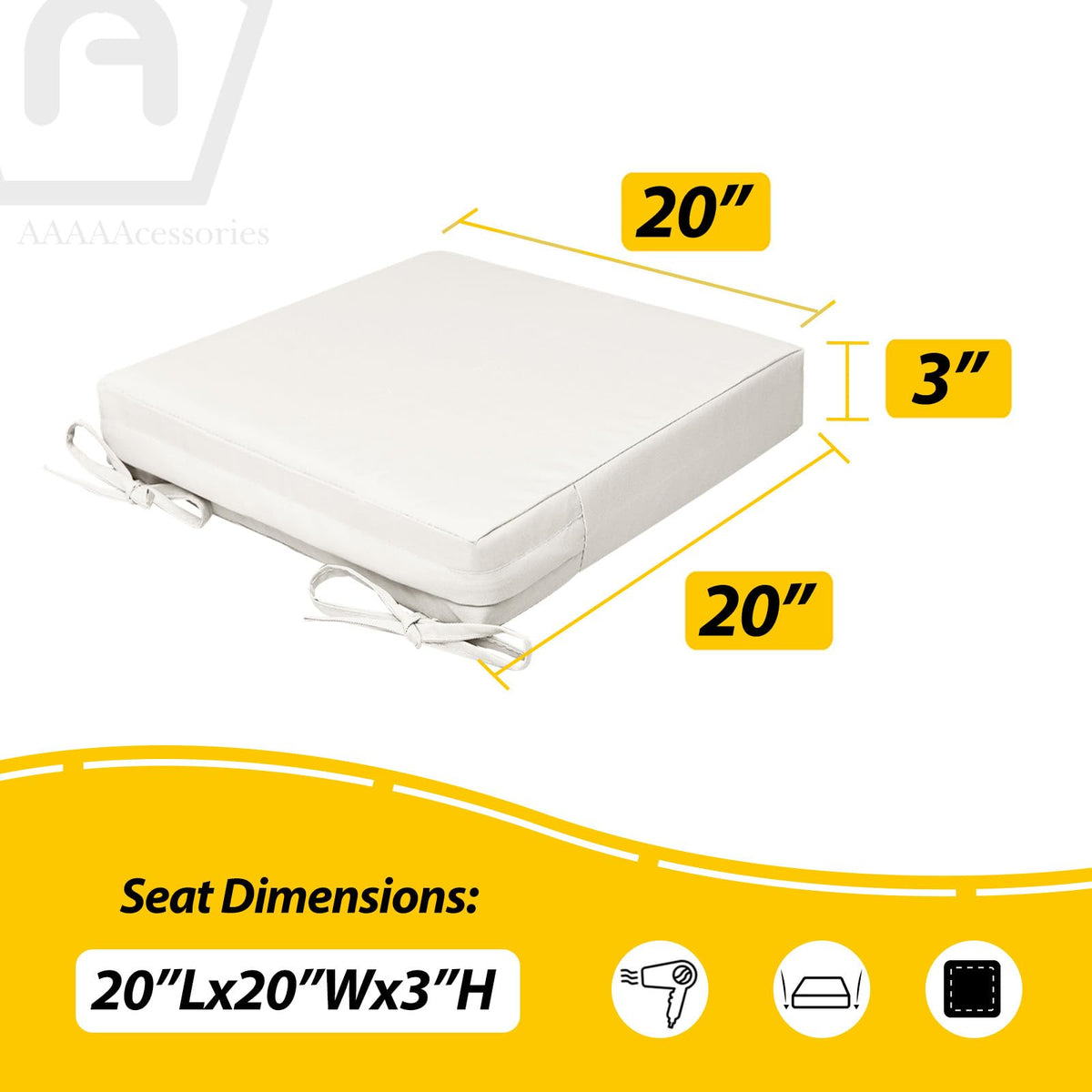 AAAAAcessories cream cushions fit dining chairs and patio sets.