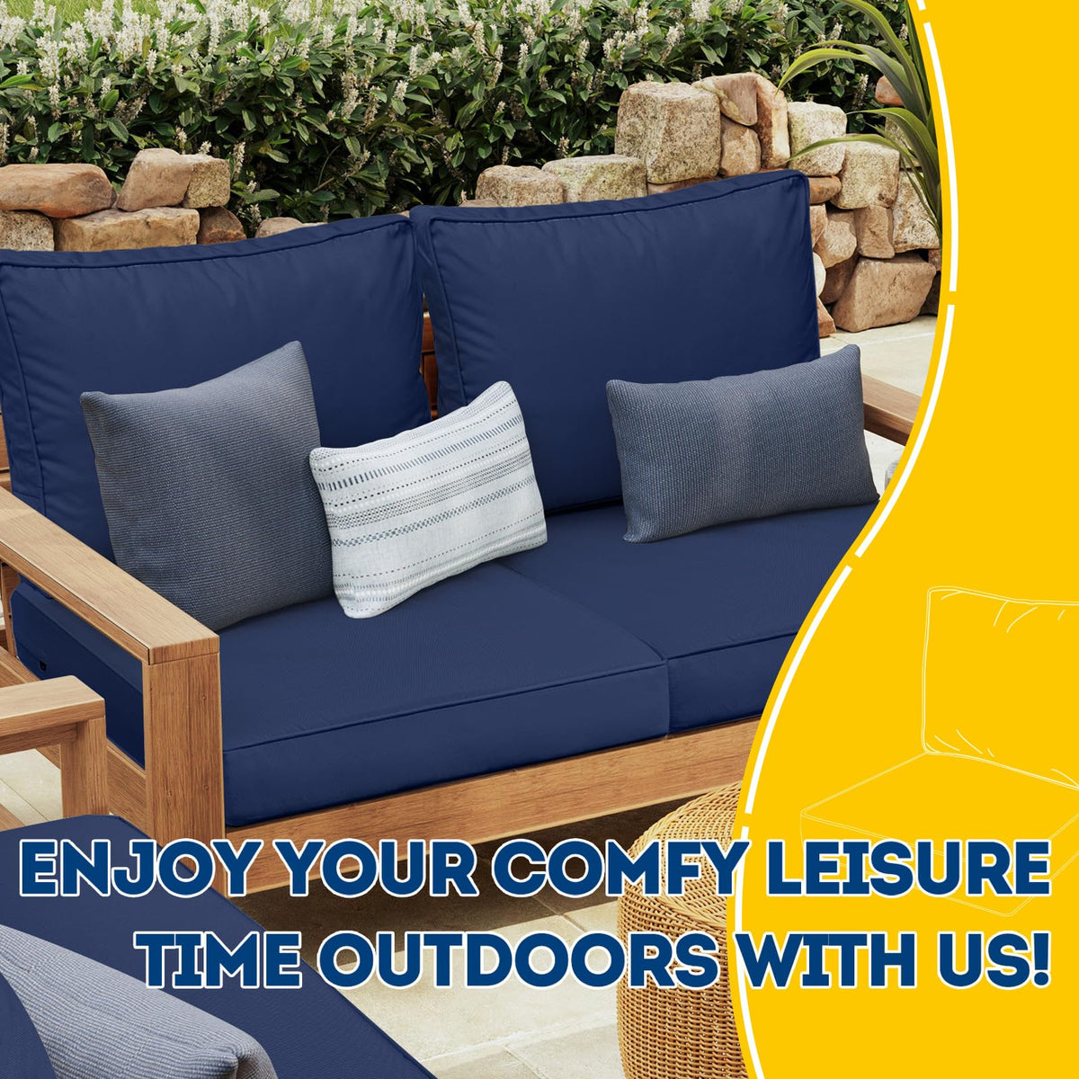 AAAAAcessories foam-core seat cushion delivers soft, supportive seating.