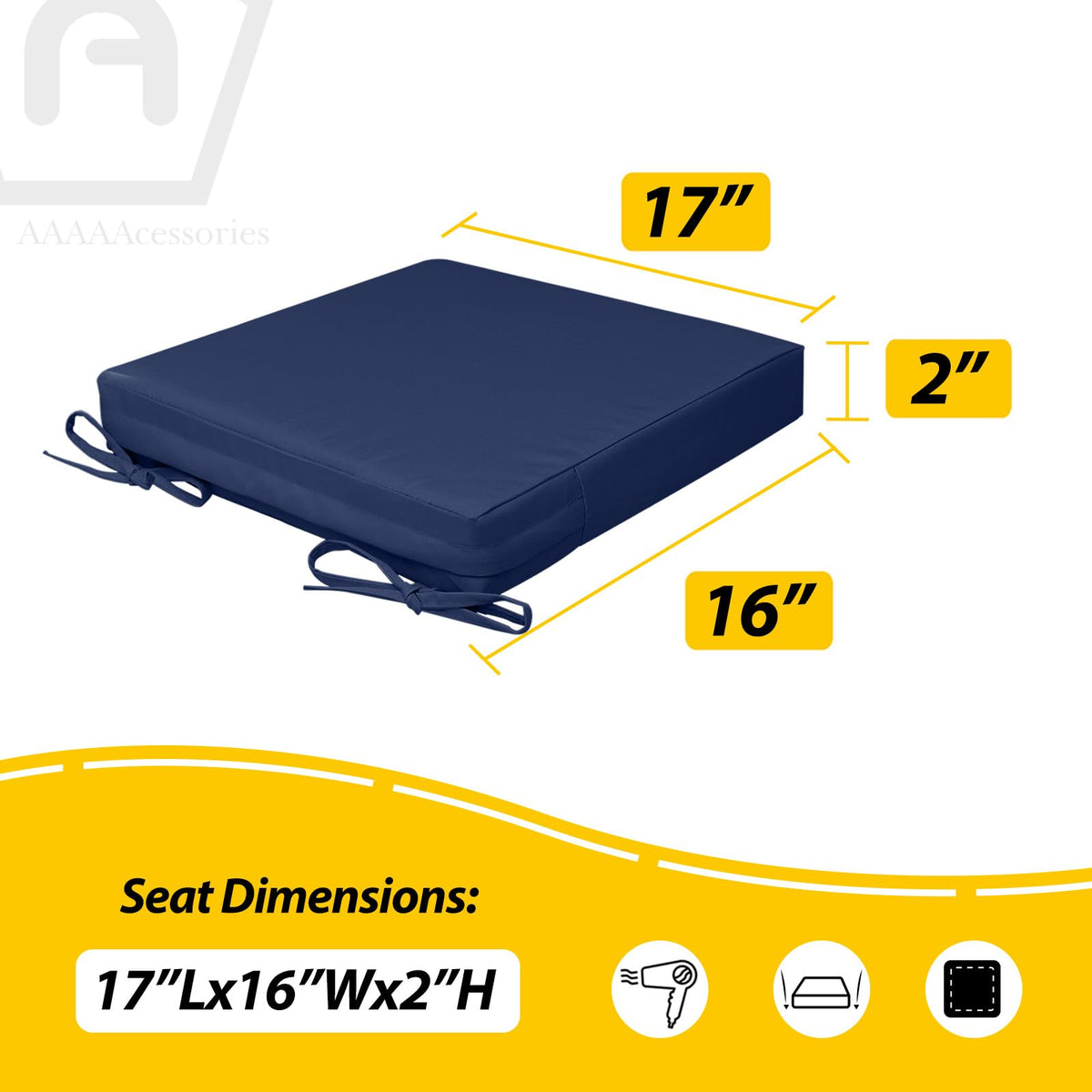 AAAAAcessories non-slip bottom and ties secure cushions