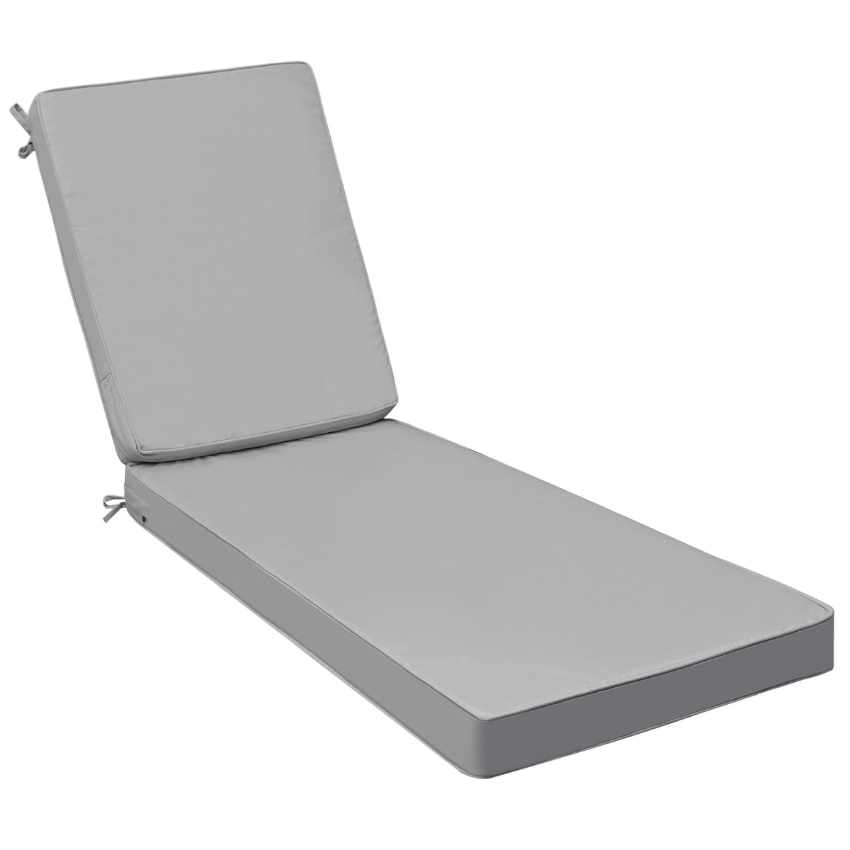 AAAAAcessories outdoor chaise cushion grey front view showing fade-resistant fabric.