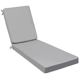 AAAAAcessories outdoor chaise cushion grey front view showing fade-resistant fabric.