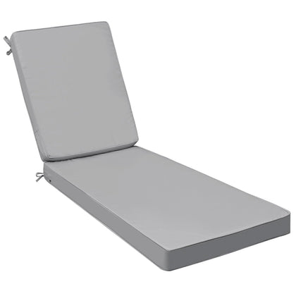AAAAAcessories outdoor chaise cushion grey front view showing fade-resistant fabric.
