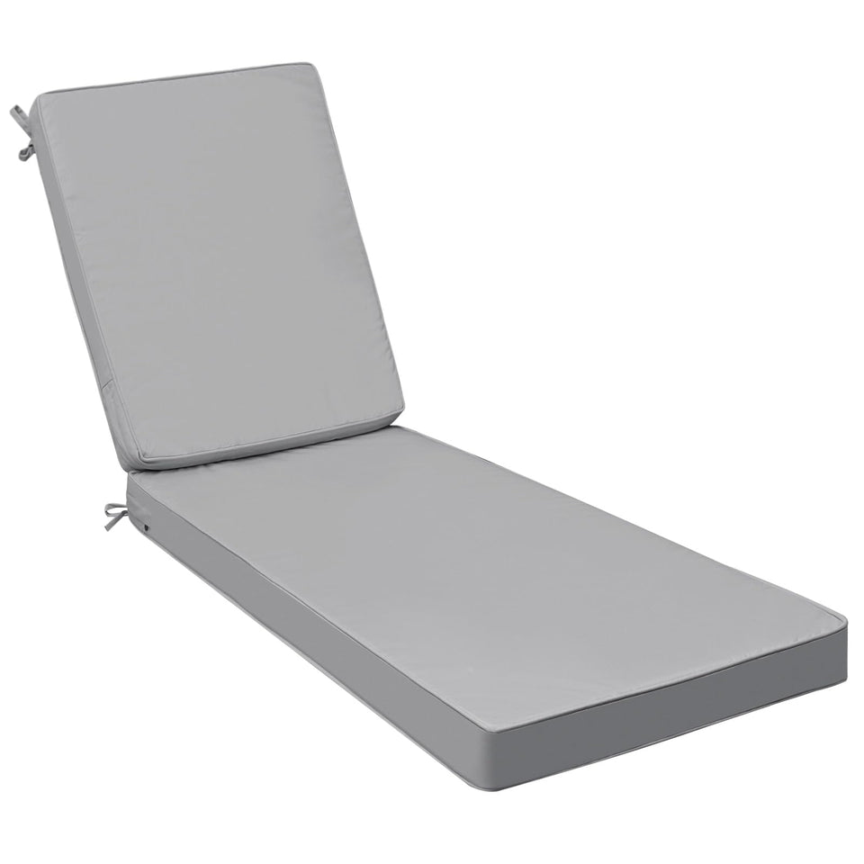 AAAAAcessories outdoor chaise cushion grey front view showing fade-resistant fabric.