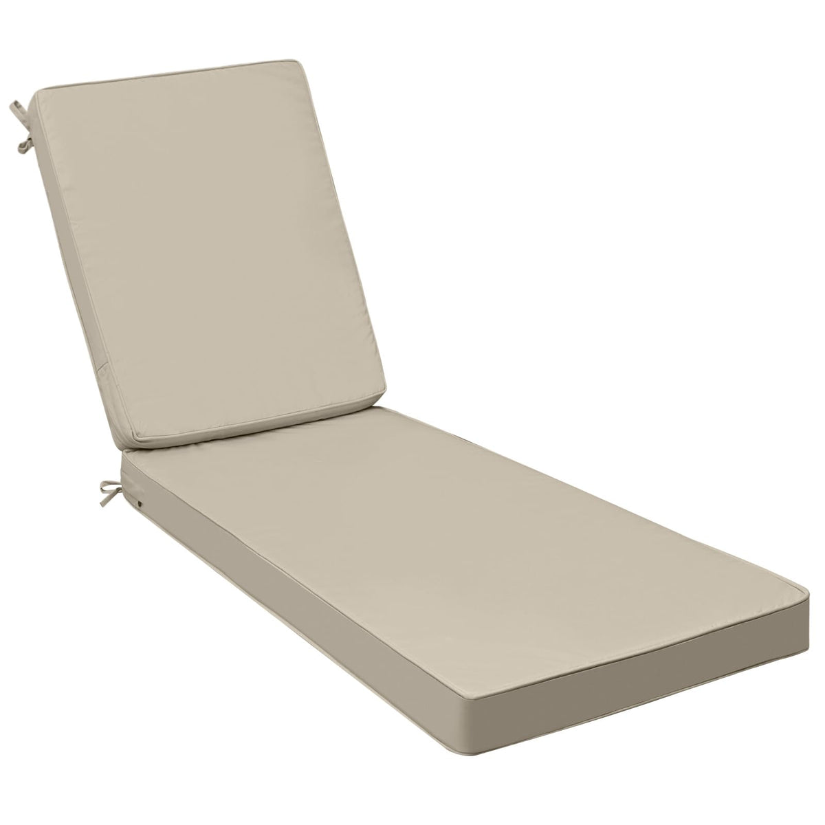 AAAAAcessories outdoor chaise cushions in beige on a patio for lasting outdoor seating.