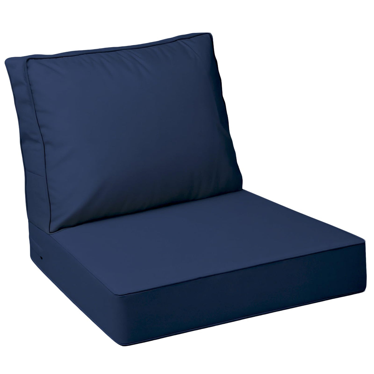 AAAAAcessories outdoor deep-seat cushions provide plush navy comfort for 24x24x5 chairs.
